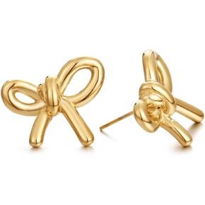 Gold Silver Bow Earrings for Women Small DailyBow Stud Earrings Cute Bow Knot Earrings Jewelry Gift