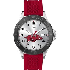 Timex Tribute Men's Collegiate Gamer 42mm Watch –Razorbacks with Red Silicone Strap