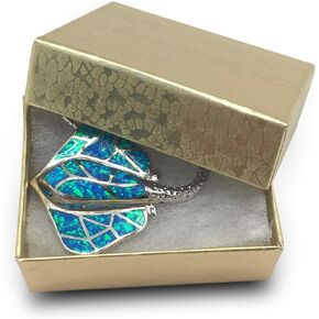 TheDisplayGuys 100-Pack #11 Cotton Filled Cardboard Paper Jewelry Box Gift Case - Gold Foil (2 1/8" x 1 6/8" x 3/4")