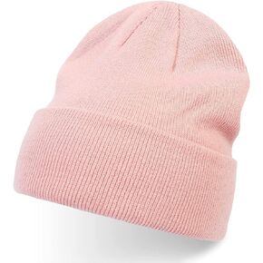 Adorno Unisex 2 Beanie Hats Men Women, Winter Caps, Soft Knit Warm Cuffed Stocking Beanies, Navy Blue and Pink (2 Pack)