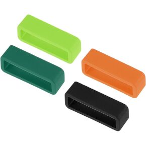 uxcell Watch Band Strap Loops, 16mm Width Rubber Fastener Rings Silicone Watch Holder Retainers for Watch Band 4 Color 8 Pcs