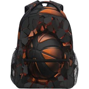 AUUXVA Backpack Art Painting Basketball Crash School Shoulder Bag Large Waterproof Durable Bookbag Laptop Daypack for Students Teens Girls Boys Elementary