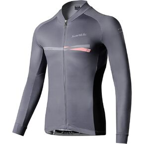 Santic Cycling Jersey Men's Long Sleeve Tops Mountain Bike Shirts Bicycle Jacket with Pockets