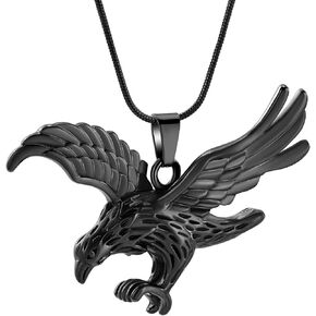 Cremation Jewelry Eagle Urn Necklaces for Ashes Human Pet Keepsake Memorial Stainless Steel Urn Pendant