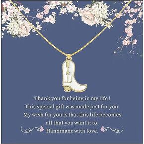 Peraca Cris Cowgirl Necklace for Women Cowboy Boot Necklace Cowboy Boot Pendant Necklace Cowgirl Jewelry Gifts for Girls