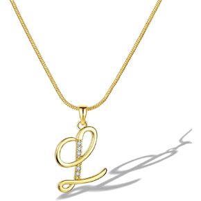 قلادات أولية للنساء، قلادة بحروف مطلية بالذهب عيار 18 قيراط للنساء المراهقات والبنات المراهقات وهدايا عائلية للصداقة، مجوهرات أنيقة بحروف لامعة مكعبة الزركونيا طول سلسلة ثعبان 17.7 بوصة + 2 بوصة in Kuwait