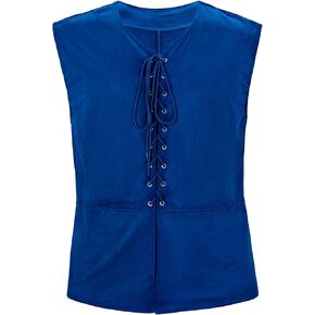 Durio Pirate Vest Men Renaissance Costume Mens Medieval Viking Gothic Steampunk Sleeveless Halloween Costume Waistcoat