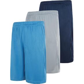 3 Pack: Gym Shorts for Men Dry Fit Athletic Shorts for Men with Pockets and Drawcord Running Shorts for Men (Up to 3X)