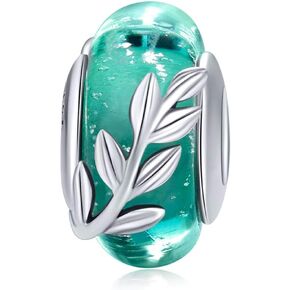 Murano Glass Bead Bracelets for Women 925 Silver Lampwork Ocean Charm Spacer Bead For European Bracelets