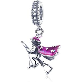 Junyi Jewelry Skull Charm 925 Sterling Silve Halloween Charm Witch Charm Pumpkin Charm Little Devil Charm for Pandora Charm Bracelet