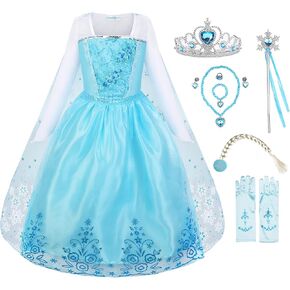 فستان الأميرة للفتيات من Uplus ME، فستان أميرة ملكة الثلج للأطفال الصغار في عيد الهالوين وأعياد الميلاد وحفلات الكريسماس in Kuwait