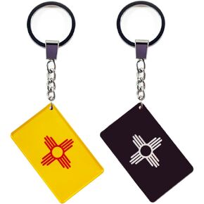 New Mexico Flag Keychain Key Ring (2 Pack)