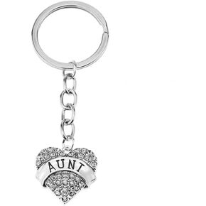 Mothers Day Gifts for Aunt, Aunt Birthday Gift from Niece Nephew, Jewelry Keychain Crystal Heart Gift for Aunt (Aunt)
