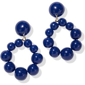 INK+ALLOY Women's Retro Resin Drop Bead Hoop Earrings Handmade Jewelry for the Modern Bohemian, 2-Inches
