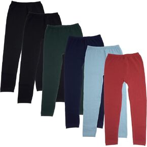Angelina Maria Rosa Girls' Fleece-Lined Leggings (6-Pairs)