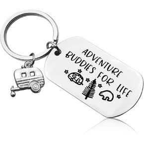 Camper Lover Gift Keychain Happy Camper RV Jewelry Keychain Camping Gift Keychain Vacation Jewelry Keychain Keyring Trailer Gift Keychain Birthday Retirement Gift Keychain Keyring Camping Gift