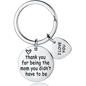 Step Mom Gifts Keychain Gift for Stepmom From Daughter Son Stepmother Birthday Gifts Thank You For Being The Mom You Didn’t Have To Be Keyring