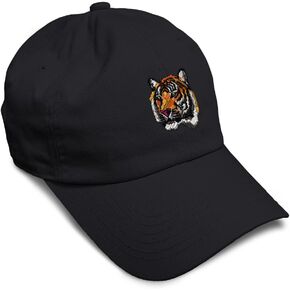 Soft Baseball Cap Tiger Cross-Stitch Embroidery Wild Animals Cotton Dad Hats for Men & Women