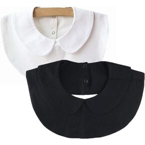 2 Pack Women Fake Collar Shirt Turtleneck Half Top Mock Blouse Dickey Collar Value Set