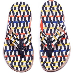 UIN Men's Flip Flops Thong Sandals Beach Summer Casual Art Painted Travel Comfort Slippers