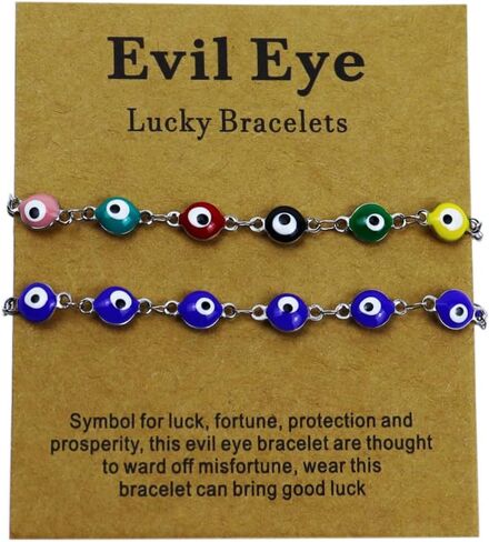 3 قطع من أساور عين الشر للنساء والرجال والفتيات، مصنوعة يدويًا من الفولاذ المقاوم للصدأ، مجوهرات عيون شريرة لهدايا أفضل الأصدقاء للعائلة in Kuwait