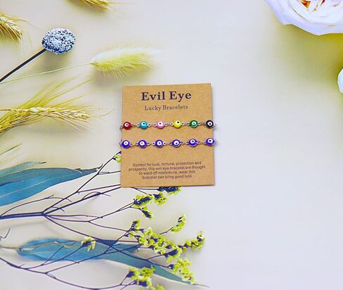 3 قطع من أساور عين الشر للنساء والرجال والفتيات، مصنوعة يدويًا من الفولاذ المقاوم للصدأ، مجوهرات عيون شريرة لهدايا أفضل الأصدقاء للعائلة in Kuwait