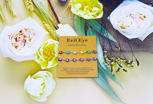 3 قطع من أساور عين الشر للنساء والرجال والفتيات، مصنوعة يدويًا من الفولاذ المقاوم للصدأ، مجوهرات عيون شريرة لهدايا أفضل الأصدقاء للعائلة in Kuwait