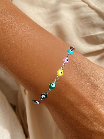 3 قطع من أساور عين الشر للنساء والرجال والفتيات، مصنوعة يدويًا من الفولاذ المقاوم للصدأ، مجوهرات عيون شريرة لهدايا أفضل الأصدقاء للعائلة in Kuwait