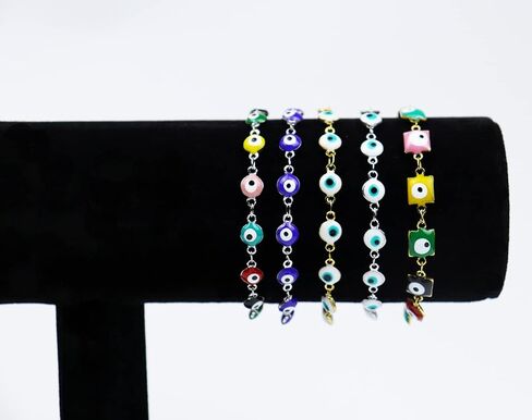 3 قطع من أساور عين الشر للنساء والرجال والفتيات، مصنوعة يدويًا من الفولاذ المقاوم للصدأ، مجوهرات عيون شريرة لهدايا أفضل الأصدقاء للعائلة in Kuwait