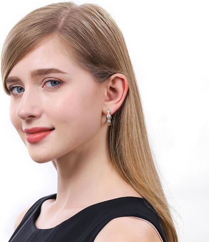 ToHeart 14k Gold Plated Huggie Hoop Earrings for Womens Lightweight Hypoallergenic Cubic Zirconia Earrings, Silver, No Gemstone in Kuwait