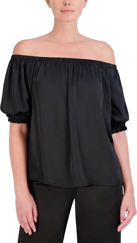 BCBGMAXAZRIA Women's Pullover Off The Shoulder Neck Puff Sleeve Blouse in Saudi Arabia