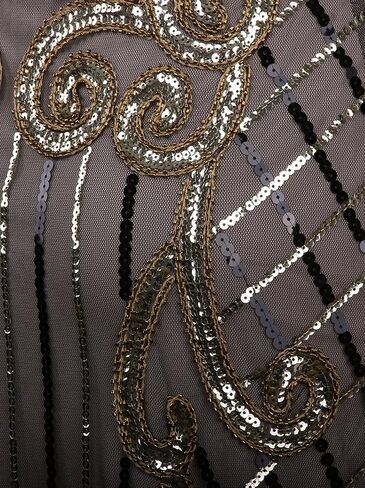 فستان Vijiv طويل من طراز Gatsby Flapper مزين بالترتر مستوحى من عشرينيات القرن العشرين in Saudi Arabia