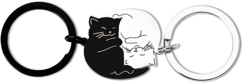 His and Hers Gifts for Couples Matching Cat Keychains for Boyfriend Husband Birthday Gift from Wife Girlfriend Anniversary Day Gifts for Women I Love You Gifts for Him Her Best Friend Christmas Gifts, in Saudi Arabia