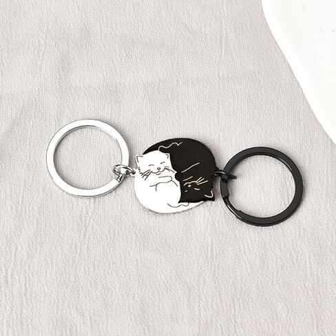 His and Hers Gifts for Couples Matching Cat Keychains for Boyfriend Husband Birthday Gift from Wife Girlfriend Anniversary Day Gifts for Women I Love You Gifts for Him Her Best Friend Christmas Gifts, in Saudi Arabia