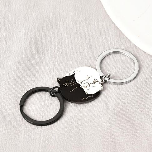 His and Hers Gifts for Couples Matching Cat Keychains for Boyfriend Husband Birthday Gift from Wife Girlfriend Anniversary Day Gifts for Women I Love You Gifts for Him Her Best Friend Christmas Gifts, in Saudi Arabia