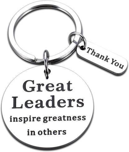 Boss Day Gifts for Women Men Keychains for Boss Boss Lady Gifts for women Leadership Gifts Thank You Gift for Mentor Supervisor Leader Office Birthday Gifts for Boss Boss Appreciation Gifts, Silver, S in Kuwait