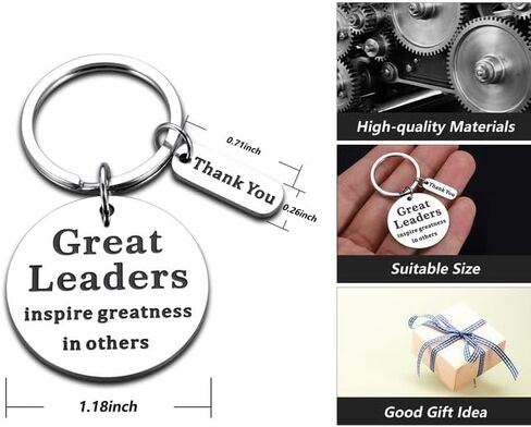Boss Day Gifts for Women Men Keychains for Boss Boss Lady Gifts for women Leadership Gifts Thank You Gift for Mentor Supervisor Leader Office Birthday Gifts for Boss Boss Appreciation Gifts, Silver, S in Kuwait