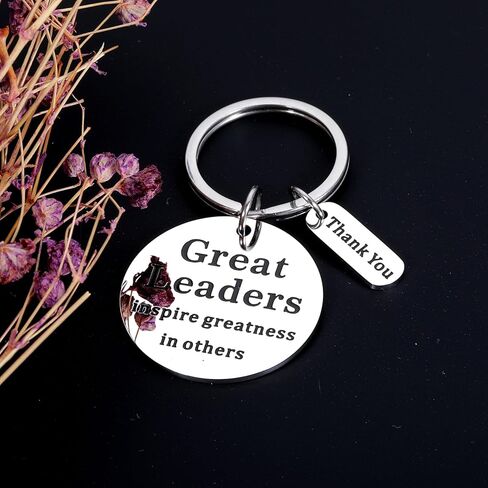 Boss Day Gifts for Women Men Keychains for Boss Boss Lady Gifts for women Leadership Gifts Thank You Gift for Mentor Supervisor Leader Office Birthday Gifts for Boss Boss Appreciation Gifts, Silver, S in Kuwait