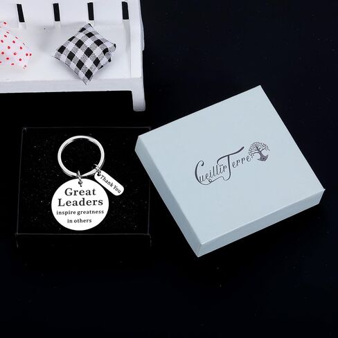 Boss Day Gifts for Women Men Keychains for Boss Boss Lady Gifts for women Leadership Gifts Thank You Gift for Mentor Supervisor Leader Office Birthday Gifts for Boss Boss Appreciation Gifts, Silver, S in Kuwait