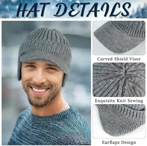 8 قطع قبعة الشتاء قبعة صغيرة وشاح قفازات وجوارب مجموعة قبعة موزع الصحف مع قناع وغطاء للأذنين قبعة جمجمة متماسكة بيني in Kuwait