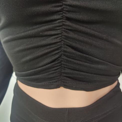 Molilove قطعتين ملابس للنساء مثير Bodycon كم طويل المحاصيل الأعلى عالية الخصر واسعة الساق السراويل دعوى 2 قطعة مجموعة in Kuwait