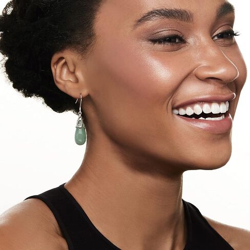 Ross-Simons Jade Teardrop Earrings in Sterling Silver, Gemstone, Jade in Saudi Arabia