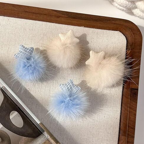 Pom Pom Earrings for Women Trendy Butterfly Puffy Dangle Earrings Faux Fur Ball Fluffy Earrings Rave Earrings Puffy Round Earrings Fun Fairy Earrings for Teen Girls in Kuwait