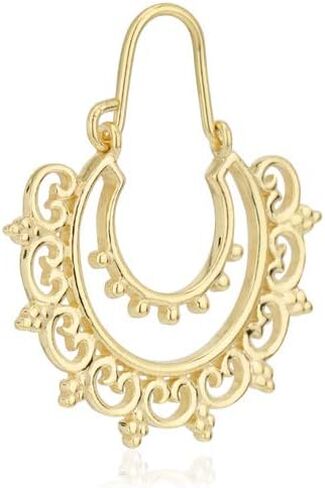 18K Gold Plated Jewelry - Bohemian Style Filigree Earring - Beautifully Designed Handcrafted Lightweight Elegant Classic Designer Jewelry for Women in Saudi Arabia