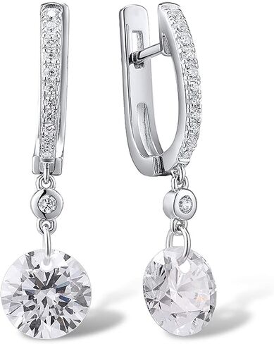 Santuzza Sterling Silver Simulated Diamond Hypoallergenic Earrings for Women in Saudi Arabia