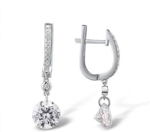 Santuzza Sterling Silver Simulated Diamond Hypoallergenic Earrings for Women in Saudi Arabia