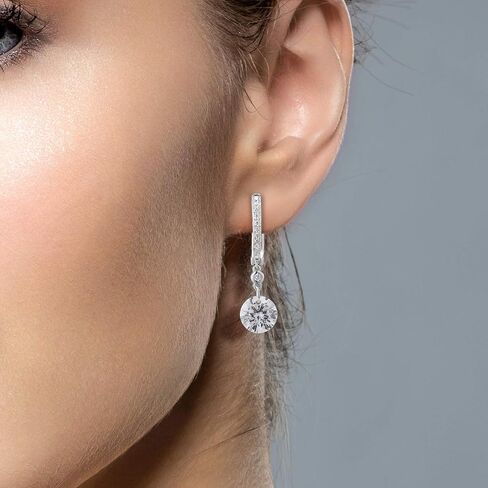 Santuzza Sterling Silver Simulated Diamond Hypoallergenic Earrings for Women in Saudi Arabia