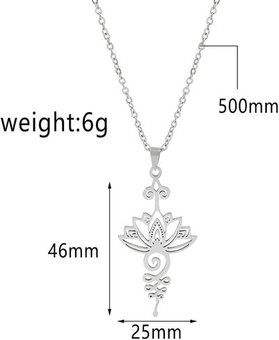 Rrdaily Artistic Lotus Necklace for Women Teen Girls Yoga Healing Charm Pendant Necklace Stainless Steel Hollow Lotus Necklace Mother's Day Valentine's Day Jewelry in Kuwait
