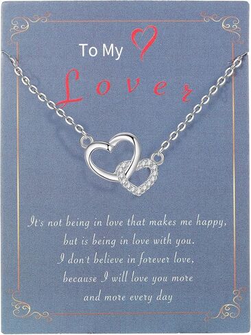 قلادة Spiritlele Lover Mother Daughter مكعبة الزركونيوم بعقدة حب مع بطاقة رسالة للنساء والفتيات in Kuwait