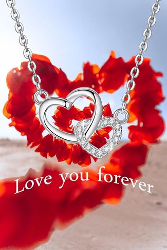قلادة Spiritlele Lover Mother Daughter مكعبة الزركونيوم بعقدة حب مع بطاقة رسالة للنساء والفتيات in Kuwait